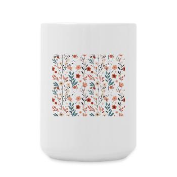 Motif floral sans couture PNG - Grande tasse 440 ml - blanc - Devant