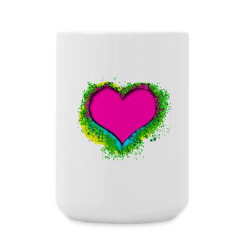 coeur coloré - Grande tasse 440 ml - blanc - Devant