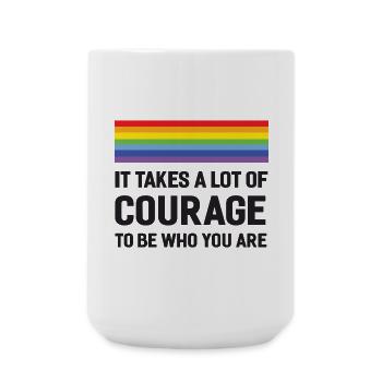 LGBTQ Pride Month - It Takes a Lot of Courage - Large Mug 440 ml - white - Front