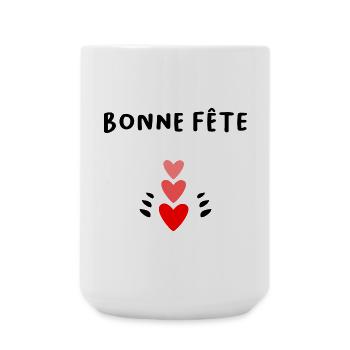 FATHER'S DAY. HAPPY FATHER'S DAY. DAD. HAPPY BIRTHDAY. - Large Mug 440 ml - white - Front