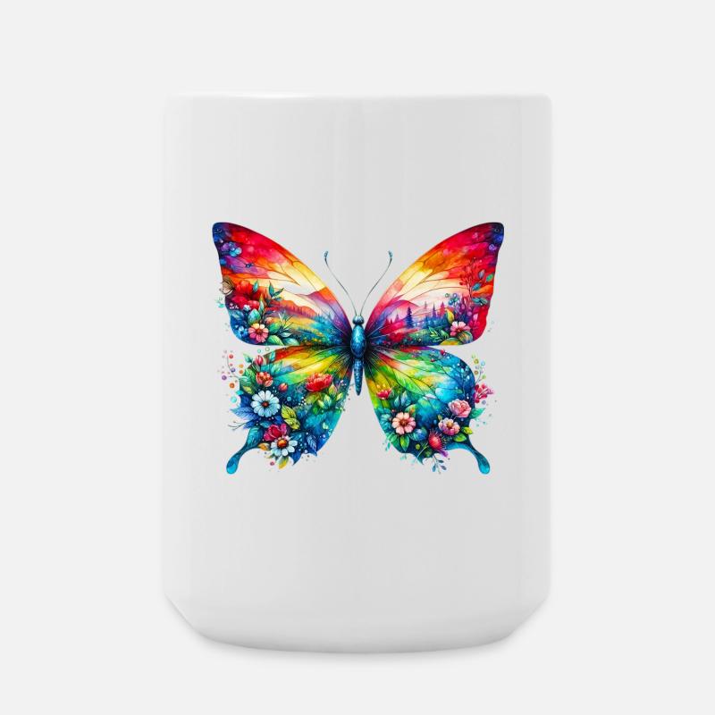 Papillon - Grande tasse 440 ml - blanc