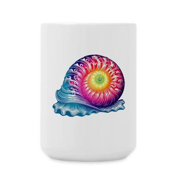 Artful colorful snail in bright colors - Large Mug 440 ml - white - Front