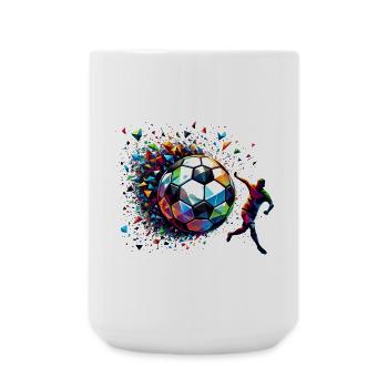 dynamic soccer player playing soccer - Large Mug 440 ml - white - Front