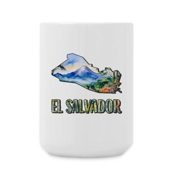 Aquarell Landkarte El Salvador - Große Tasse 440 ml - Weiß - Vorne