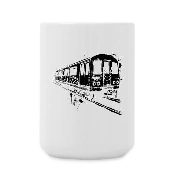Eisenbahn Grafik - Große Tasse 440 ml - Weiß - Vorne