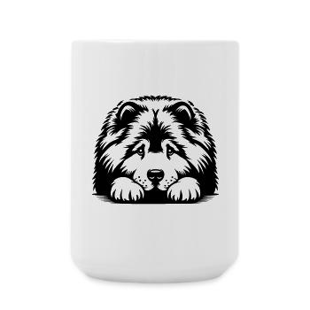 Chow Chow Head with Paws - Large Mug 440 ml - white - Front