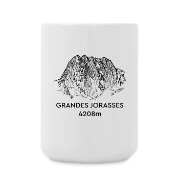 Grandes Jorasses, Haute Montagne, Mont-Blanc, Montagne - Grande tasse 440 ml - blanc - Devant