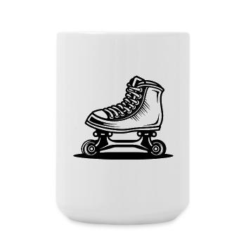 Roller Skates Zeichnung - Große Tasse 440 ml - Weiß - Vorne