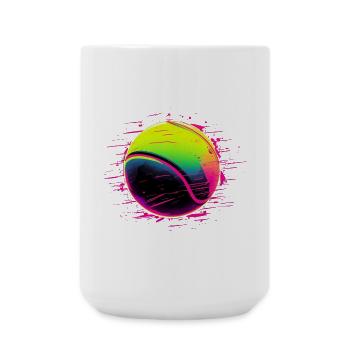 Tennisball Synthwave Stil - Große Tasse 440 ml - Weiß - Vorne