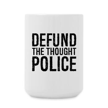 defund the thought police - Large Mug 440 ml - white - Front