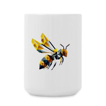 geometrische Biene, in modernem Polygon-Stil - Große Tasse 440 ml - Weiß - Vorne