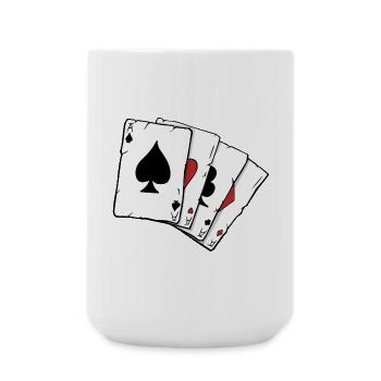 poker cards four aces illustration by Vexels - Grande tasse 440 ml - blanc - Devant