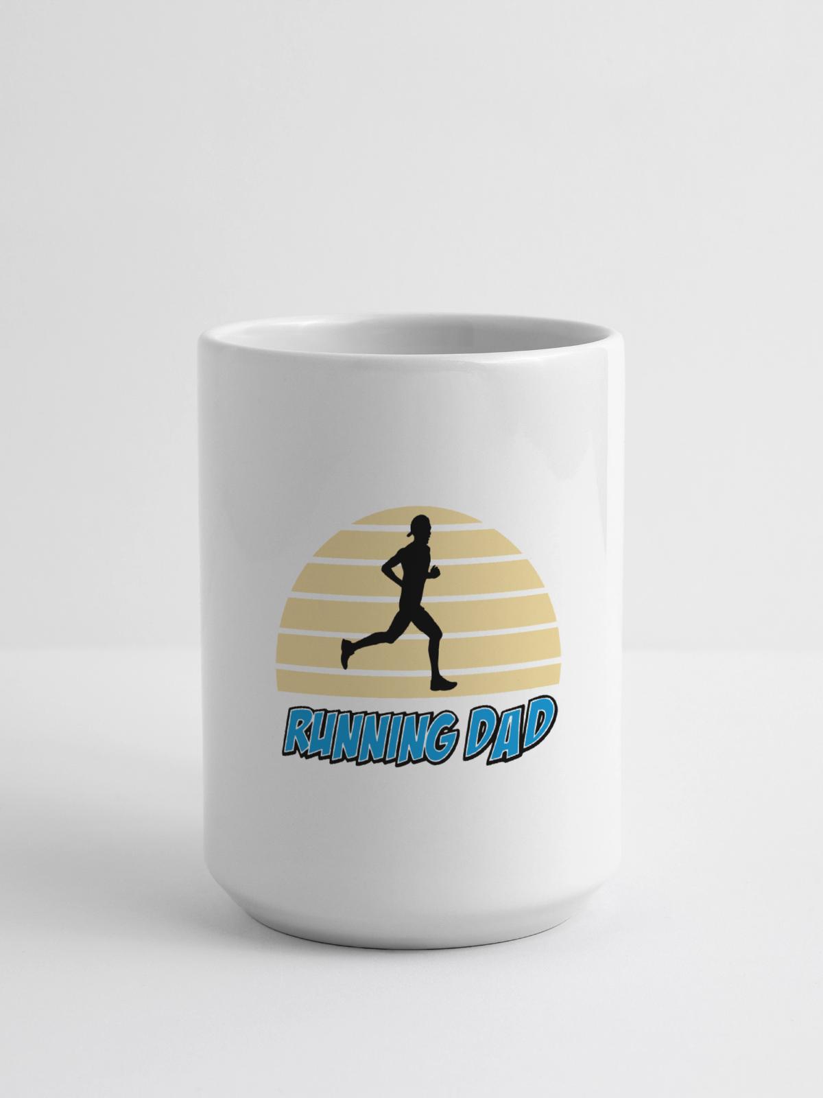 Running dad - Large Mug 440 ml - white - Front