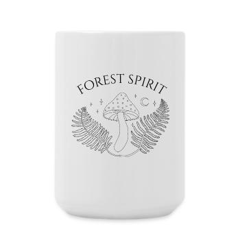 Waldgeist, Pilz und Farn - Große Tasse 440 ml - Weiß - Vorne