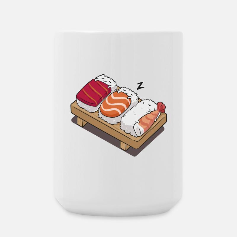 sushi sleeping - Large Mug 440 ml - white