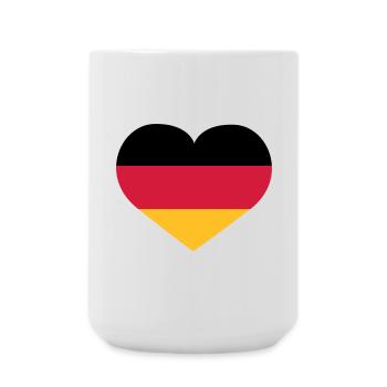 Deutschland Herz - Große Tasse 440 ml - Weiß - Vorne