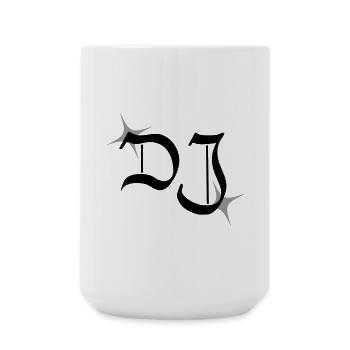 DJ monogram - Large Mug 440 ml - white - Front
