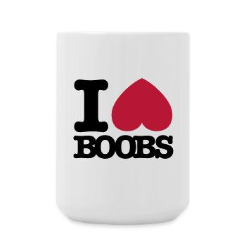 I_love_boobs - Large Mug 440 ml - white - Front