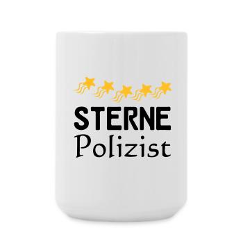 Sterne Polizist Geschenk - Große Tasse 440 ml - Weiß - Vorne