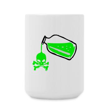 Poison bottle with a skull - Large Mug 440 ml - white - Front