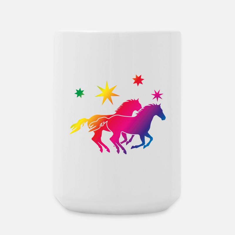 Regenbogenpferde Sternenglanz - Große Tasse 440 ml - Weiß