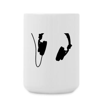 headphones_vector - Large Mug 440 ml - white - Front