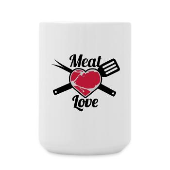 Meat Love - Große Tasse 440 ml - Weiß - Vorne