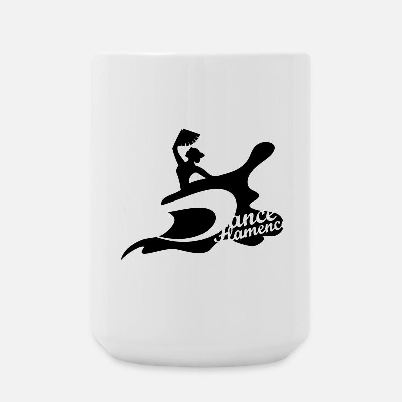 A flamenco dancer with fan - Large Mug 440 ml - white