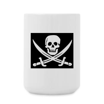 Crâne et épées Pirate Emblem - Grande tasse 440 ml - blanc - Devant