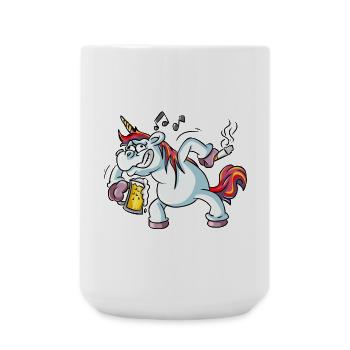 Drunken unicorn - Large Mug 440 ml - white - Front