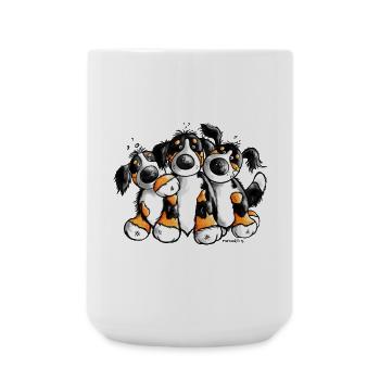 Drollige Berner Sennenhunde - Große Tasse 440 ml - Weiß - Vorne