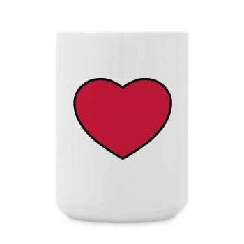 Herz - Große Tasse 440 ml - Weiß - Vorne