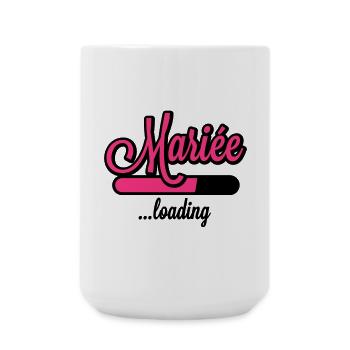 Mariée loading - Large Mug 440 ml - white - Front