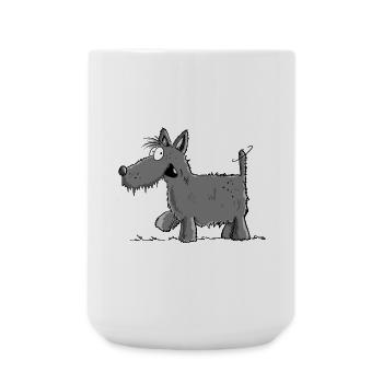 Happy Schnauzer Hund Comic I Hundefreund - Große Tasse 440 ml - Weiß - Vorne
