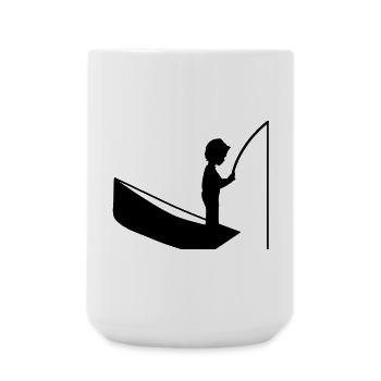 Eine Junge mit einer Angel - Große Tasse 440 ml - Weiß - Vorne