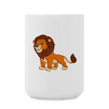 Lion - Roi des bêtes - Grande tasse 440 ml - blanc - Devant