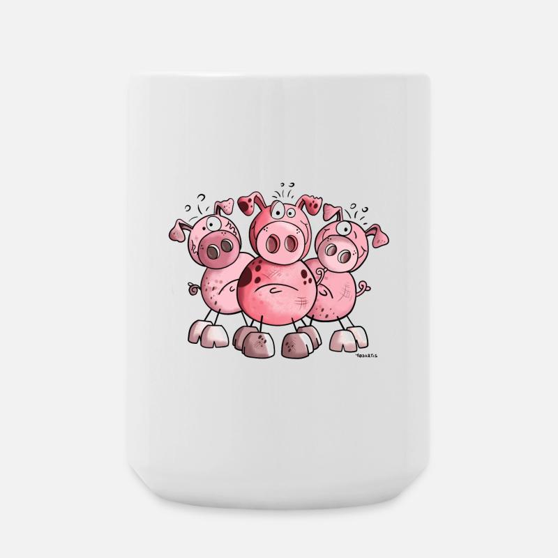 Three Pigs - Large Mug 440 ml - white