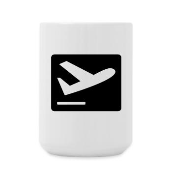 Flugzeug beim Starten - Große Tasse 440 ml - Weiß - Vorne