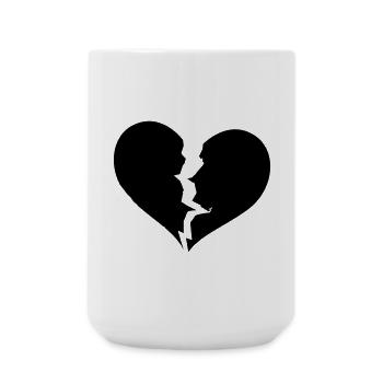 Gebrochenes Herz, broken heart - Große Tasse 440 ml - Weiß - Vorne