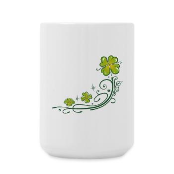 St. Patricks Day. Four leaf clover. St Paddys Day. - Large Mug 440 ml - white - Front