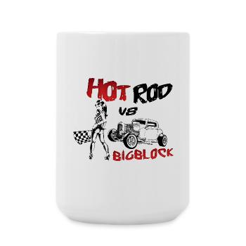 Hot Rod V8 Big Block - Large Mug 440 ml - white - Front