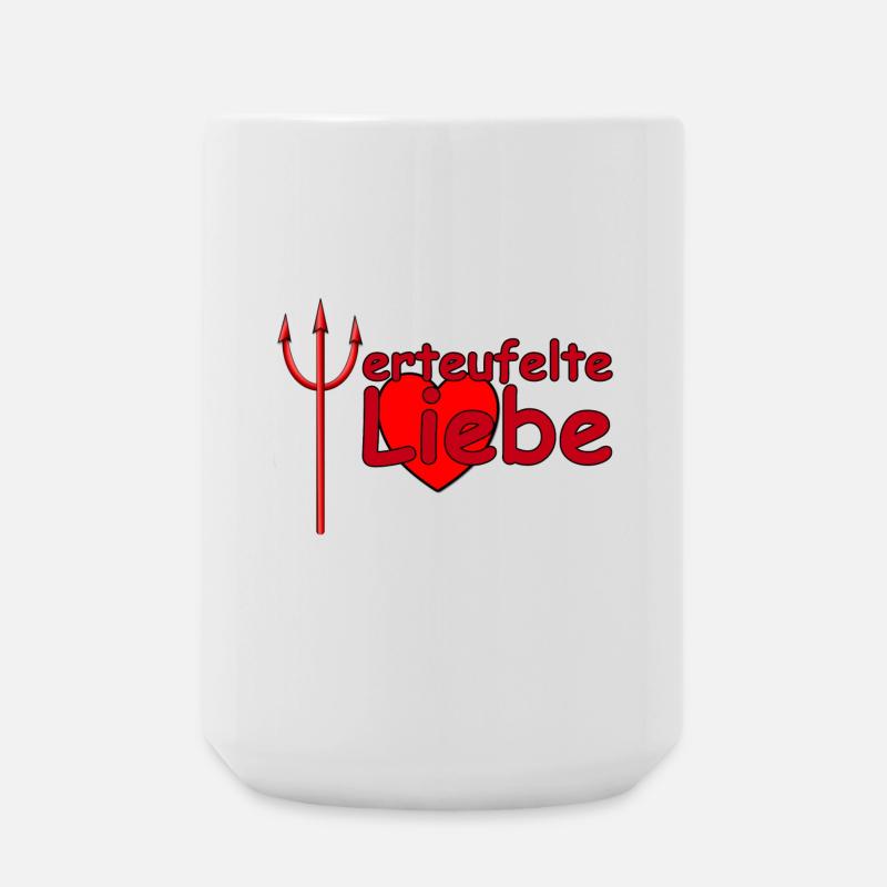 Liebe Teufel verliebt Valentinstag Ehe Paar - Große Tasse 440 ml - Weiß