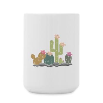 Cactus rock garden with different cacti - Large Mug 440 ml - white - Front