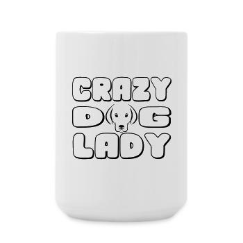 Dame folle de chien. Pour les femmes qui aiment les chiens - Grande tasse 440 ml - blanc - Devant