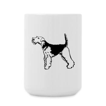 Welsh Terrier - Große Tasse 440 ml - Weiß - Vorne