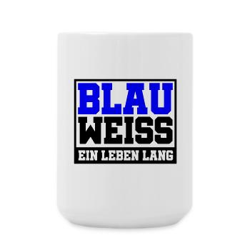Blau Weiss ein Leben Lang | Farben änderbar - Große Tasse 440 ml - Weiß - Vorne