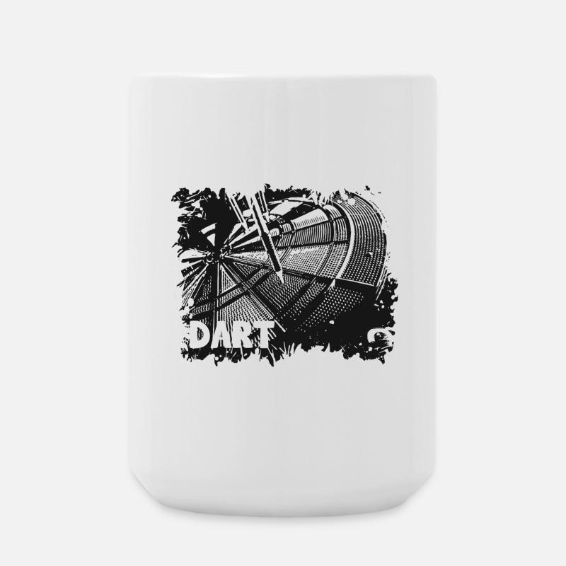 Dartscheibe - Darts - Dartpfeile - Darten - Große Tasse 440 ml - Weiß