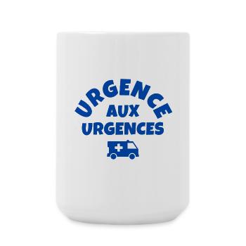 ambulance, urgences, hôpital, urgence aux urgences - Grande tasse 440 ml - blanc - Devant