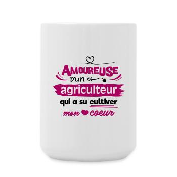 Amoureuse d'un agriculteur, humour cadeau - Grande tasse 440 ml - blanc - Devant