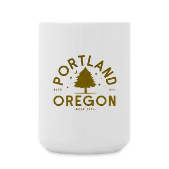 Portland Oregon Vintage Tree Logo - Large Mug 440 ml - white - Front